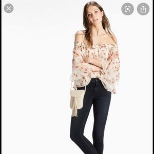 NWT Lucky Brand Floral off the shoulder blouse top